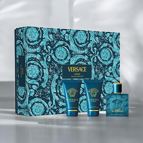 VERSACE EROS EDT MEN KIT 3 ITENS PERFUME 50ml / POS BARBA 50ml