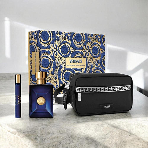 VERSACE DYLAN BLUE POUR HOMME 3PCS EDT 100ML/10ML/POUCH